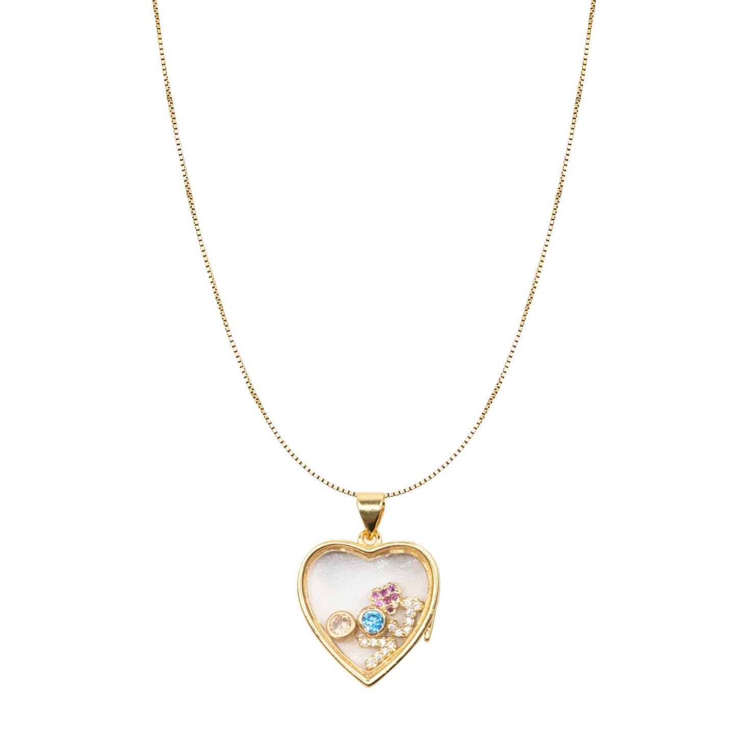 FLOATING HEART LOCKET WITH DAINTY CHAIN: 18IN