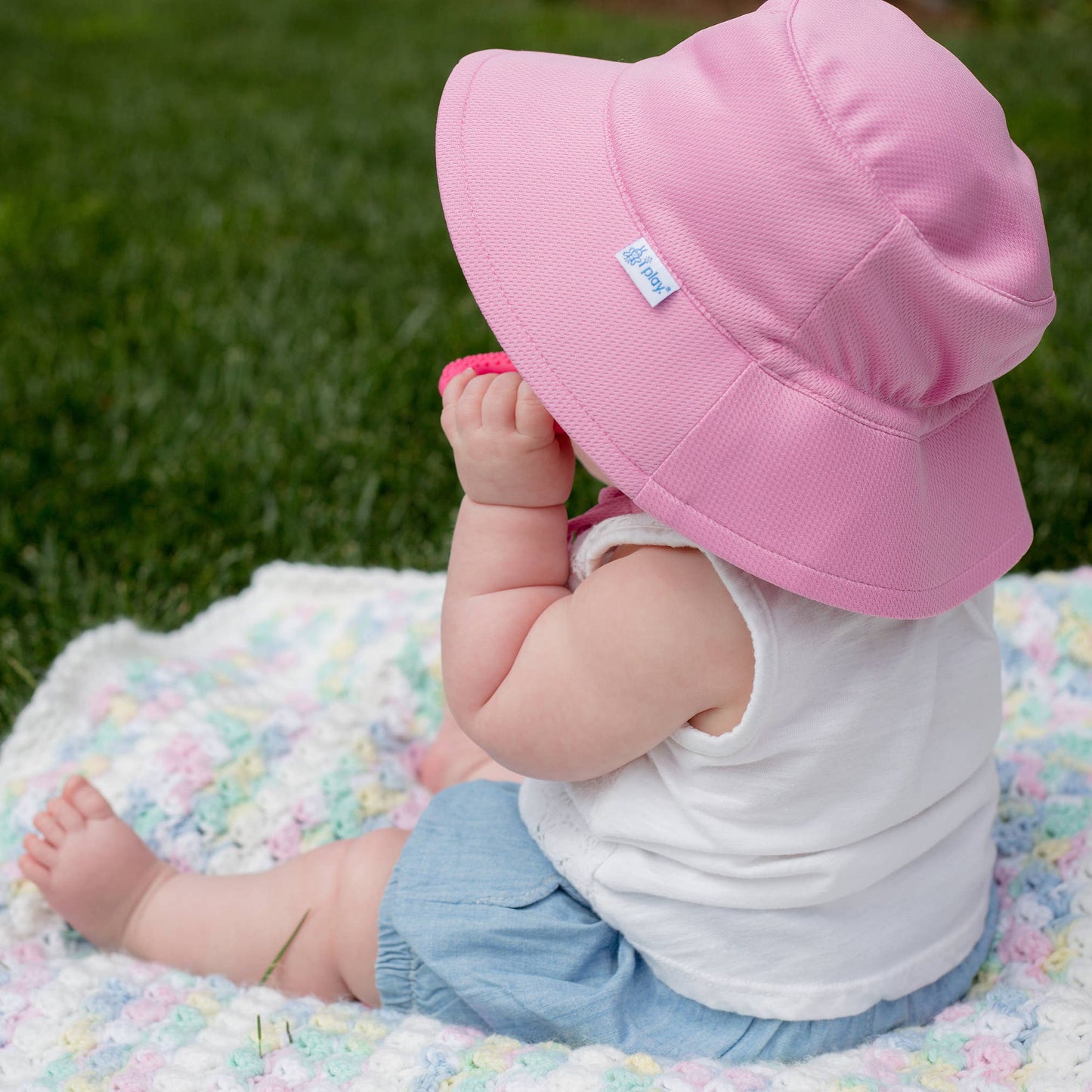 Breathable Bucket Sun Protection Hat: 0 / 6 Months / White