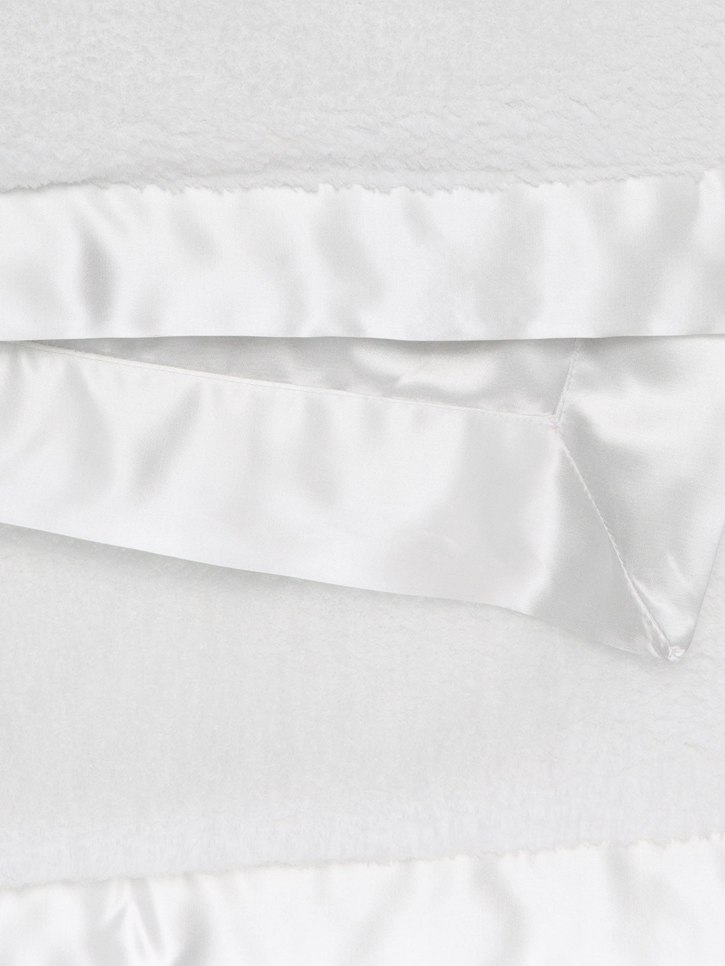 White Satin Chenille Blanket