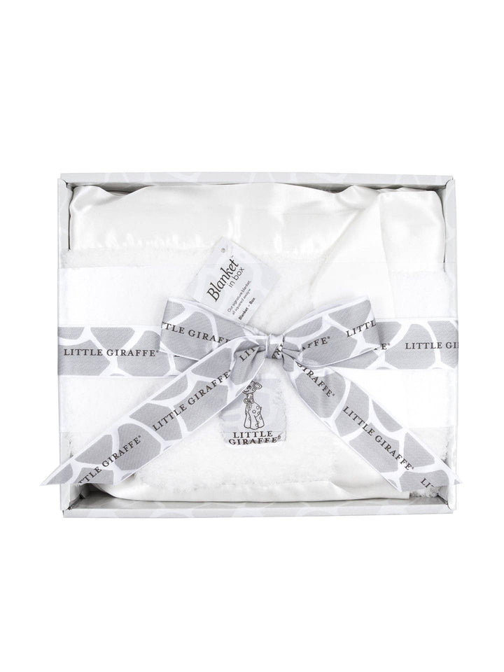 Chenille Baby Blanket: Gift Box / White