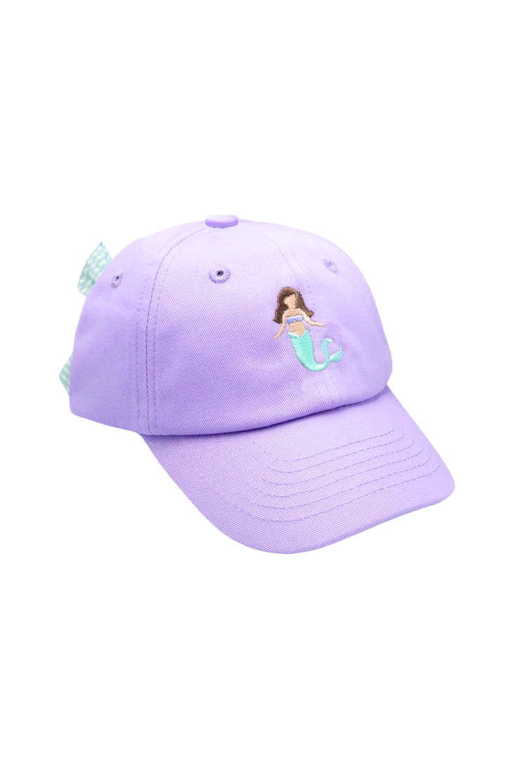 Lavender Mermaid Bow Baseball Hat (Baby, Youth): Youth (2-8)
