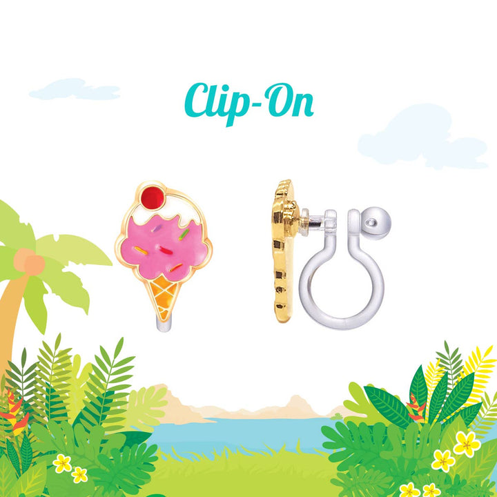 CLIP ON Cutie Earrings- Ice Cream Dream