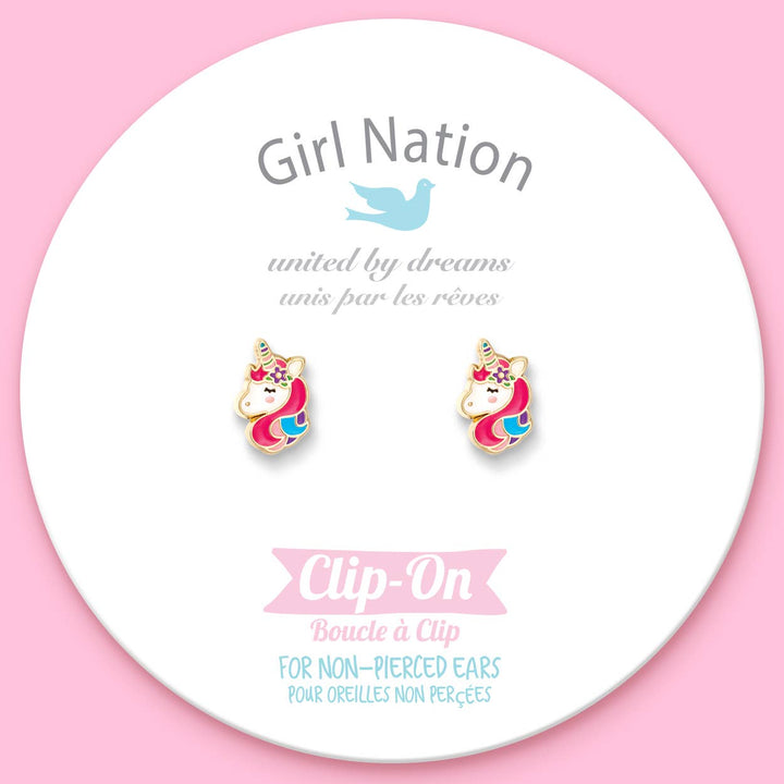 CLIP ON Cutie Earrings- Unicorn Dreams