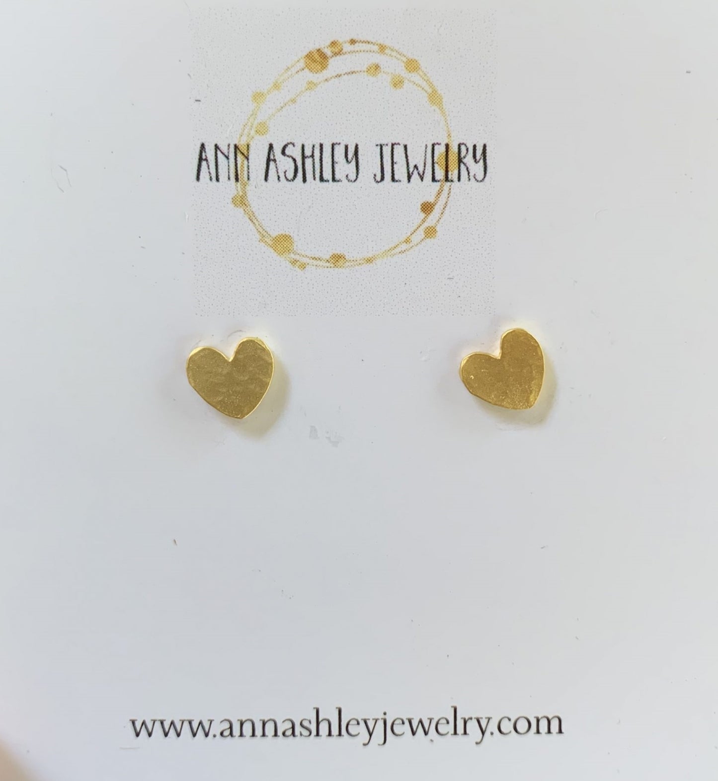 Gold Hammered Heart Earrings
