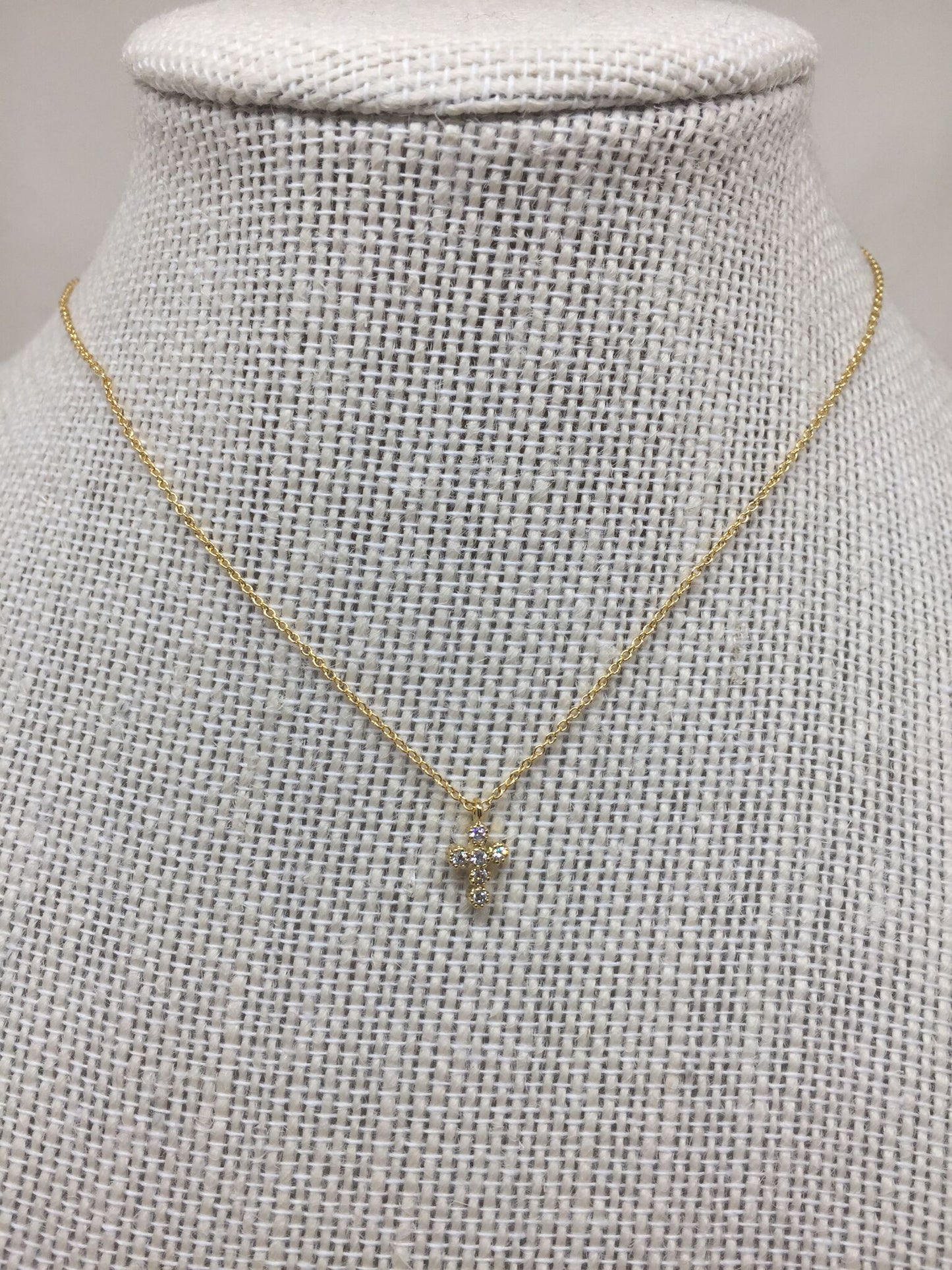 Small CZ Cross Necklace