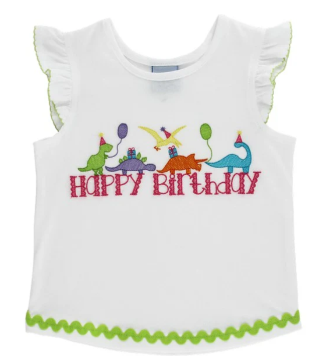 Happy Birthday T-shirt w/Dinos - Girls