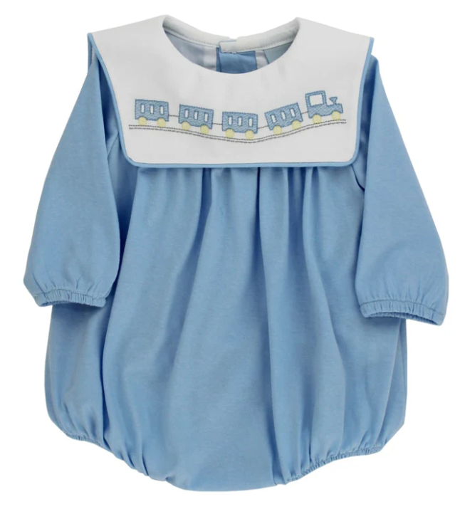 All Aboard - Knit Blue Infant Bubble