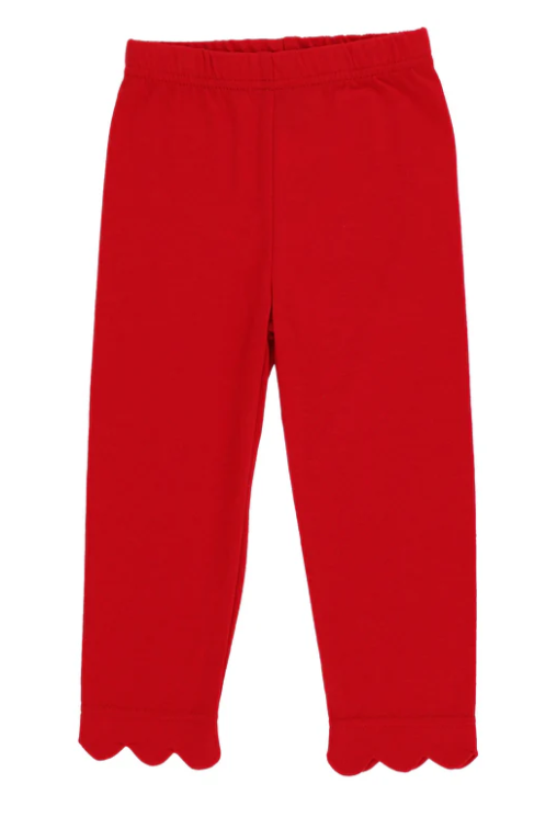 Red Scalloped Leggings
