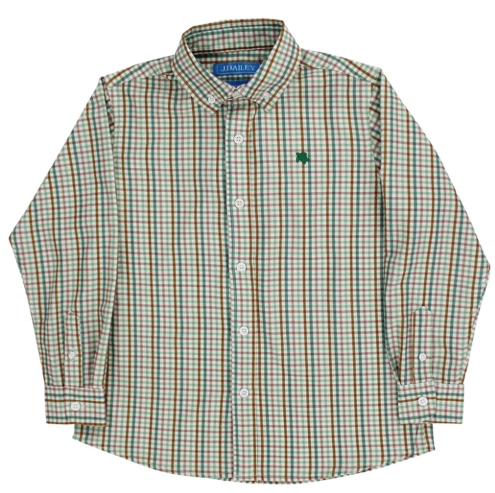 Roscoe Perf Button Down - Acorn Plaid