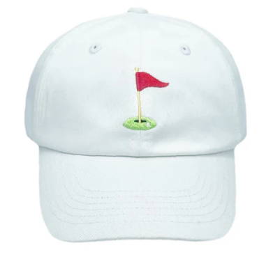 Golf Flag White BB Hat - Youth 2-8