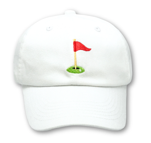 Golf Flag White BB Hat - Infant 0-2