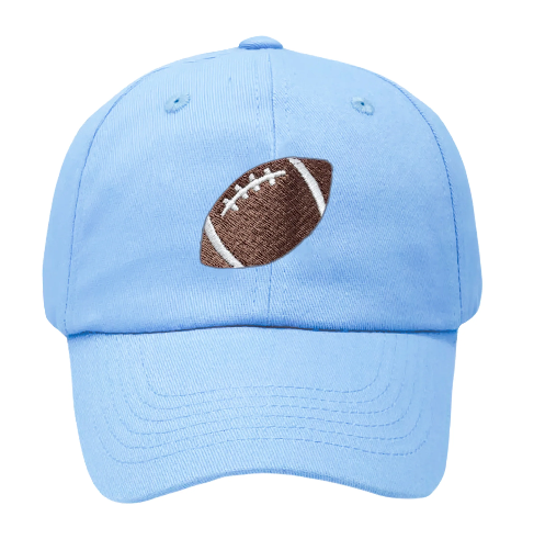 Blue Football BB Hat w/Bow - Infant