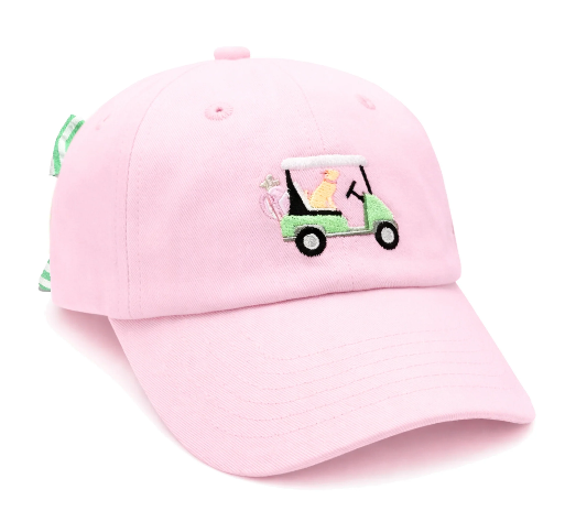 Dog in Golf Cart BB Hat w/Bow-Infant