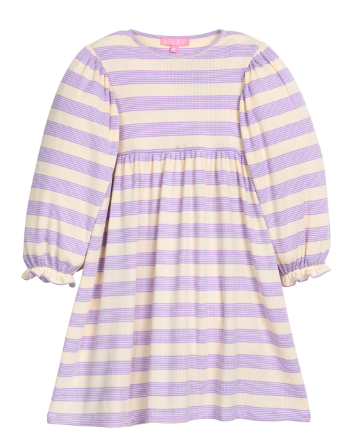 Rugby Dress-Lavender Multi Stripe-Tween