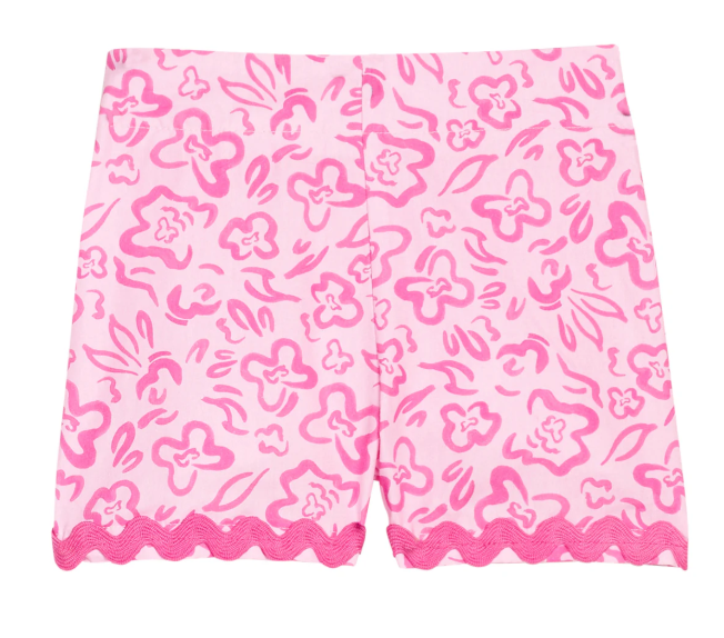 Matlisse Blooms Pink Ric Rac Shorts