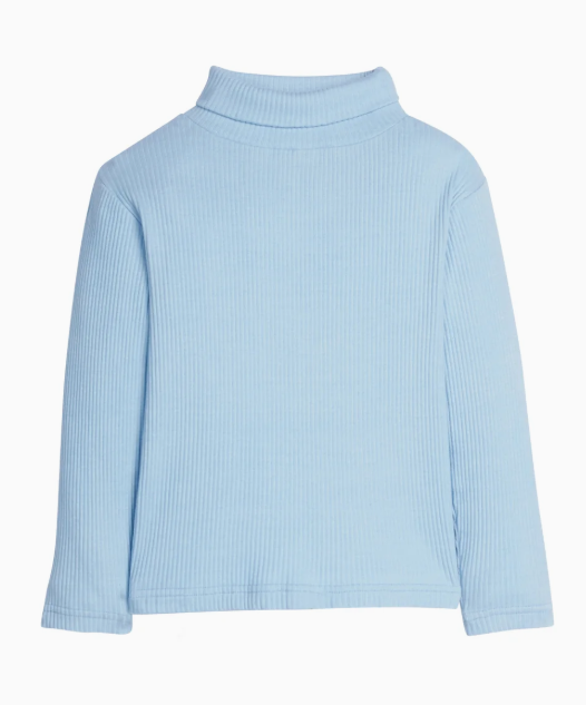 Ribbed Turtleneck - Ice Blue