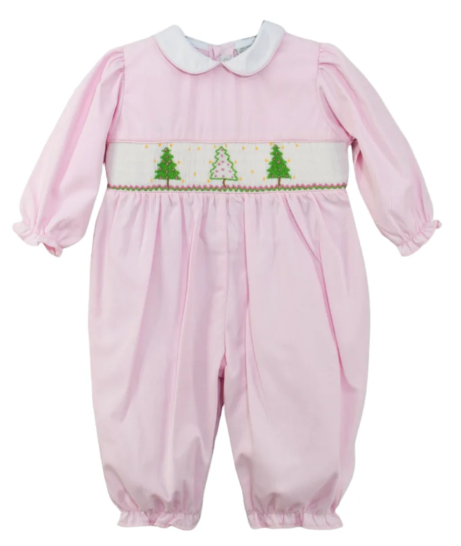 Smocked Christmas Trees Girl Longall