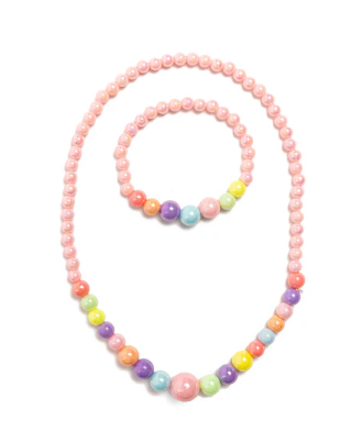 Pearly Pastel Necklace & Bracelet Set