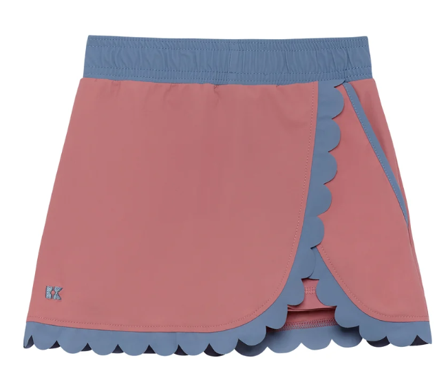 Dusty Pink/Slate Scalloped Skort