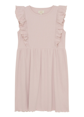 Pink Rib Dress w/Ruffles