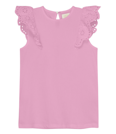 Pink Top w/Lace Sleeves