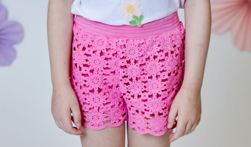 Pink Eyelet Short