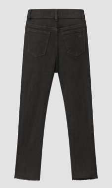 Emie Straight HR Jeans-Black Peached Raw