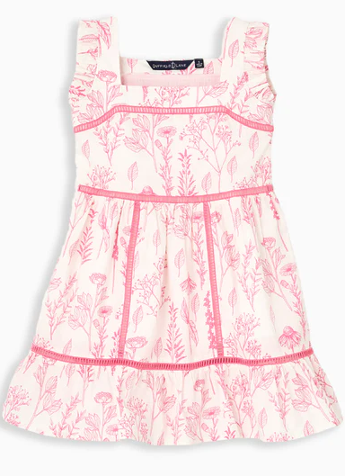 Estella Pink Floral Toile Dress