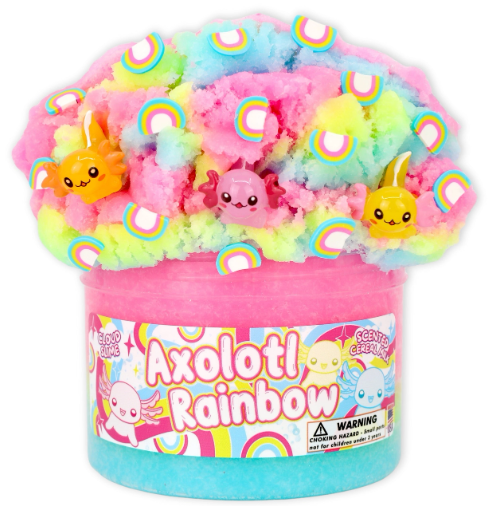 Axolotl Rainbow Cloud Textured Slime