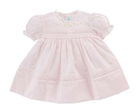 Pink Floral Bullions & Lace Dress