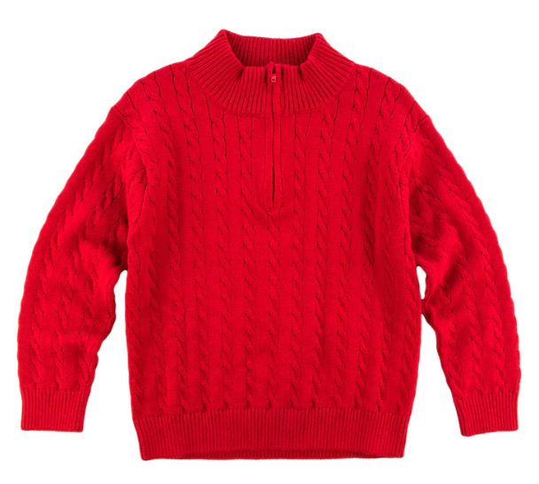 Red Cable Knit Sweater
