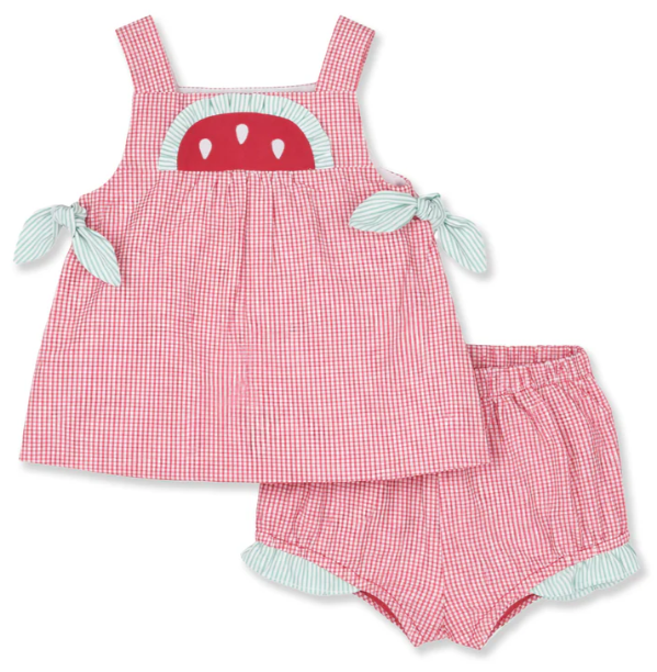 Red Check Bloomer Set w/Watermelon