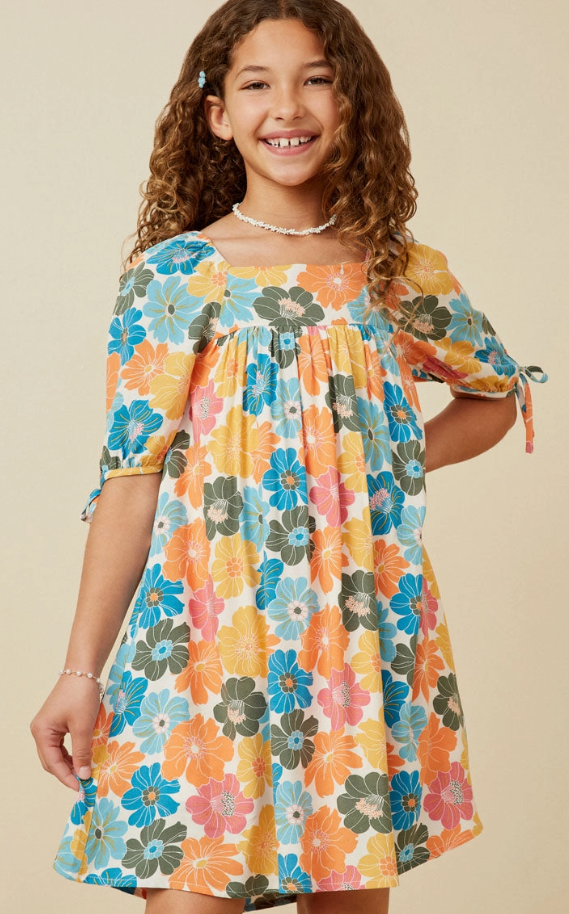 Earthy Floral Pink Mix Dress