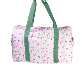 Tiptoe Tulips Quilted Duffle Bag
