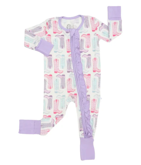 Tulip Boots Ruffle Zip Romper