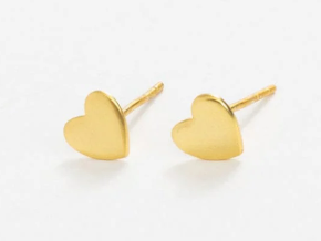 Alice Hearts Brass Post Earrings