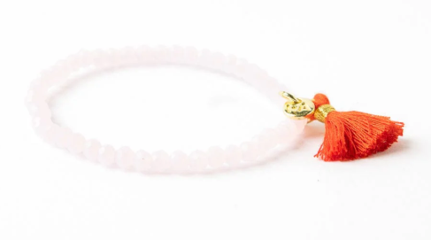 Patsy Pink Crystal Bracelet w/Tassel