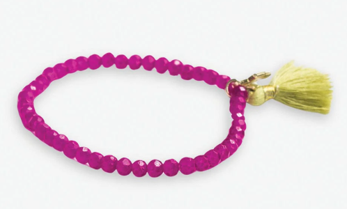 Patsy Hot Pink Crystal Bracelet w/Tassel