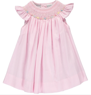 Pink Smocked Bishop Dress