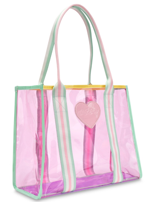 Color Block Clear Tote Bag