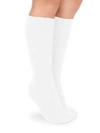 White Smooth Toe Knee High Socks 2 PK