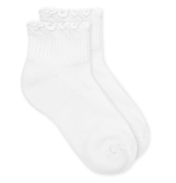 Ruffle Ripple Edge Sport Quarter Socks