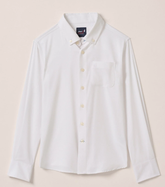 Travis Perf White Button Down