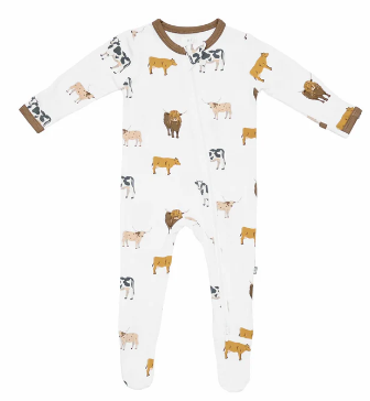 Zip Footie - Moo