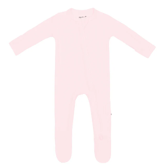 Ribbed Zip Footie - Sakura