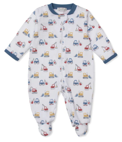 Construction Diggers Zip Footie