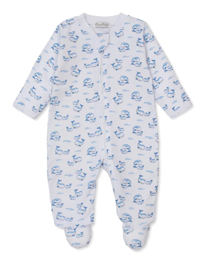 Whale Pods Blue Zip Footie