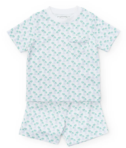 Charles Blue Palm Trees PJ Set - Tween