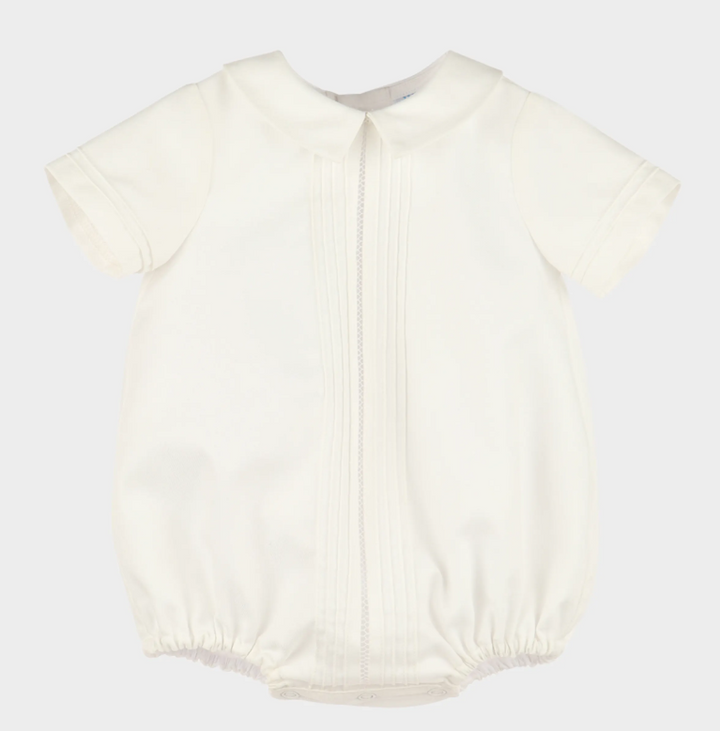 Pintucks Boy Bubble - Ivory