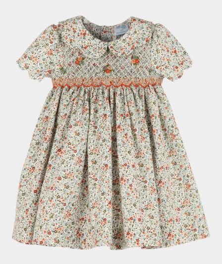 Autumn Glow Smock Dress -Green-TOD